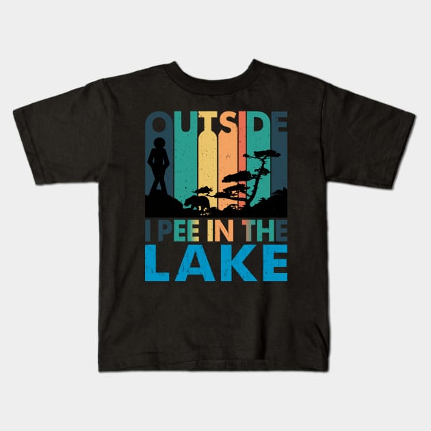 Outside I Pee In The Lake Funny Summer Outfit Kids T-Shirt by alcoshirts